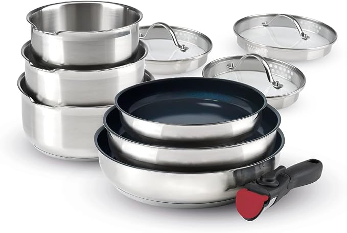 Qulinart by Brandt - Batterie de Cuisine à Induction 10 Pièces